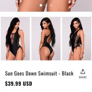 Black fashion nova swimsuit.